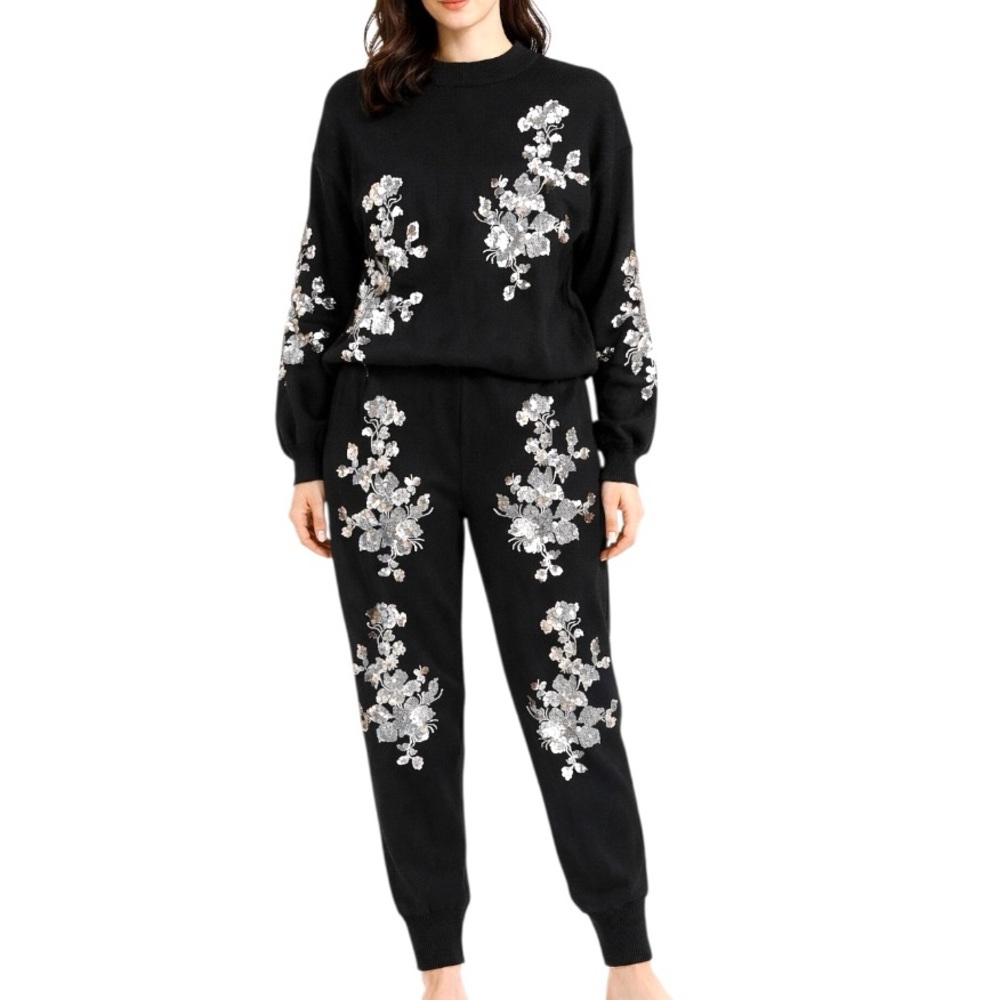 The Kinrey Hand Beaded Knit Sweater Set